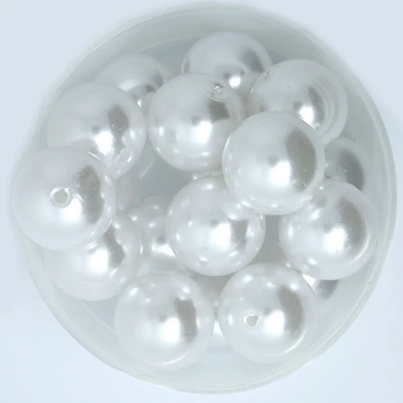 4-20mm Size Cabochon White Ivoy Color Pearl Imitation ABS Beads Round Loose Beads for Jewelry Marking DIY Earrings Bracelet