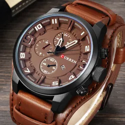 Relogio Masculino Curren Army Military Quartz Mens Watches Top Brand Luxury Leather Men Watch Casual Sport Male Clock Watch 8225