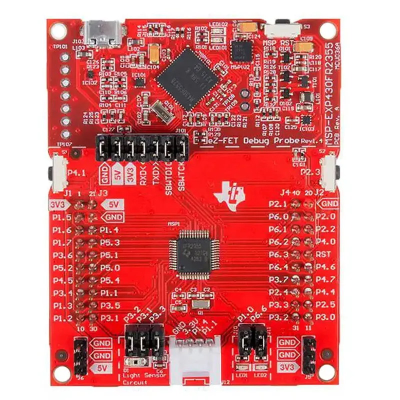 Imagem -02 - Placa de Desenvolvimento para Avaliação Embutida Peça x Lançador Msp430fr2 Msp430 Mcu 16-bit