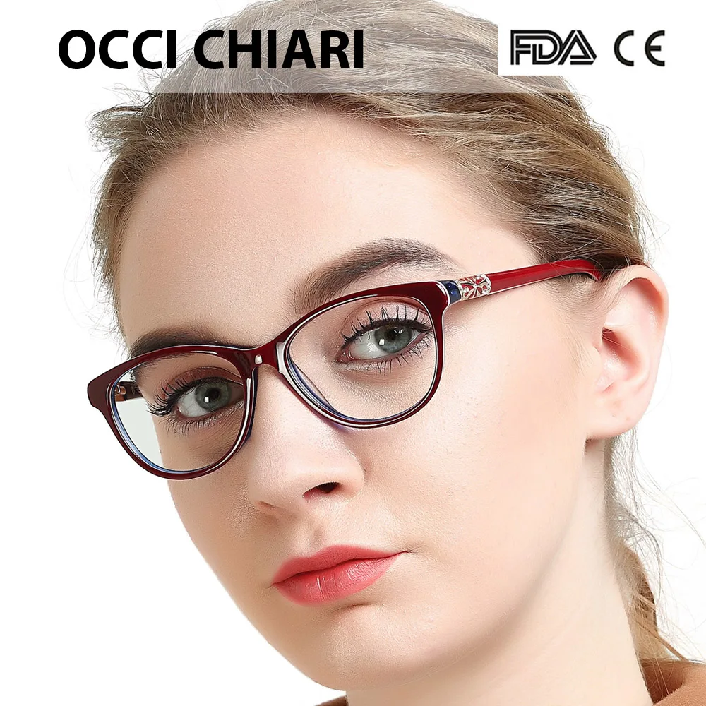 

OCCI CHIARI High Quality Acetate Glasses Men Retro Vintage Prescription Glasses Women Optical Spectacle Frame Round OC7205