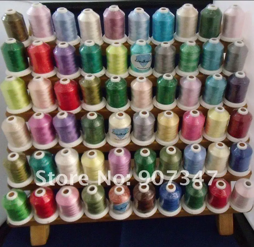 free shipping embroidery thread kits 61 colors 61 cones with 1000m,embroidery yarn for machine embroidery use