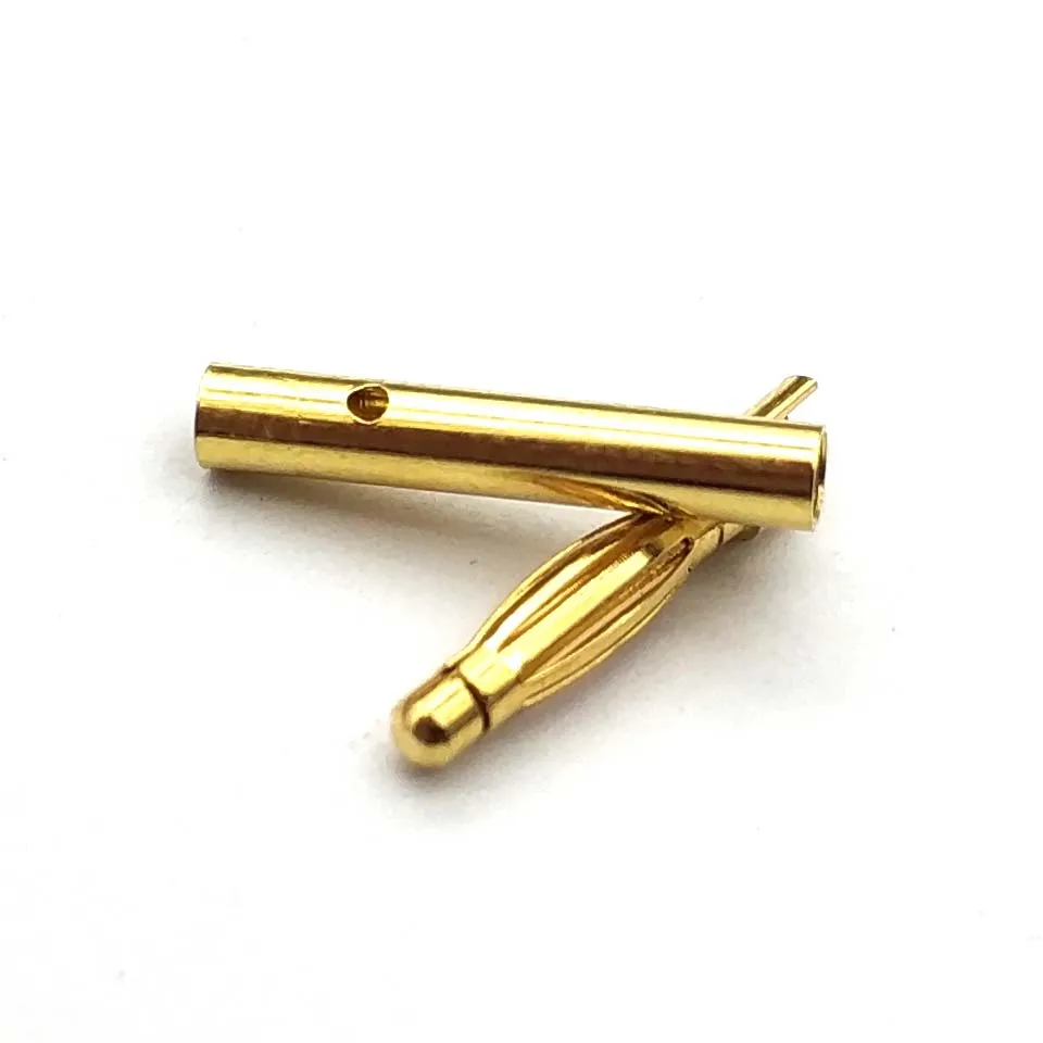 2MM Gold Copper Brushless Motor Banana Plug Bullet Connector Plated For ESC Battery