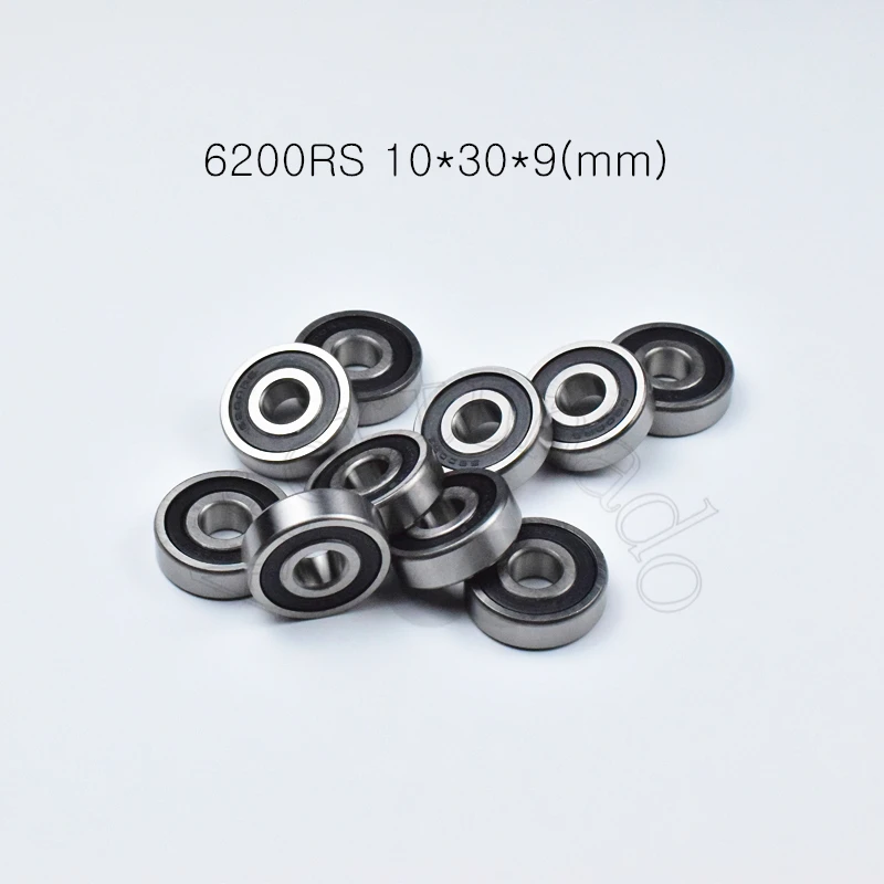 6200RS  10pcs Bearing 10*30*9(mm) chrome steel rubber Sealed High speed Mechanical equipment parts