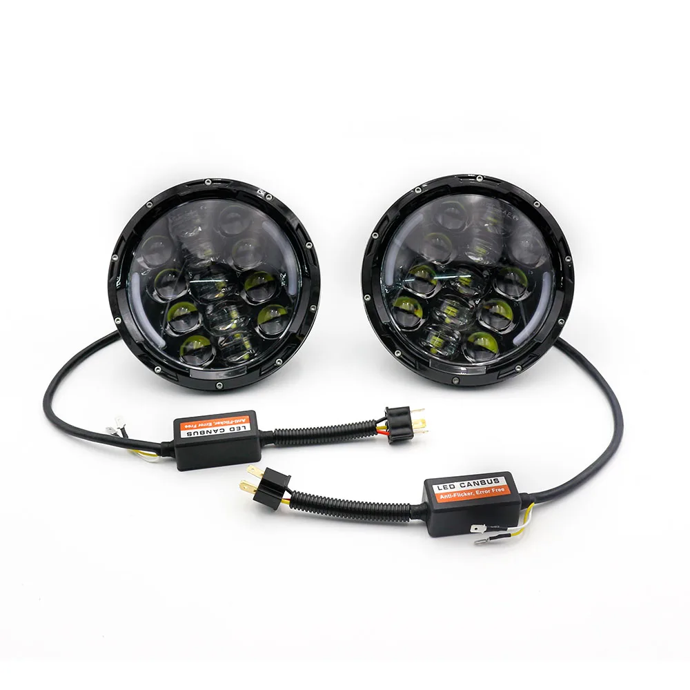 

Racing 2pcs/set 7" 75W Round Angel Eyes Led HALO Headlight Head light lamp H4 H13 For Jeep Wrangler JK/TJ/LJ TT100976