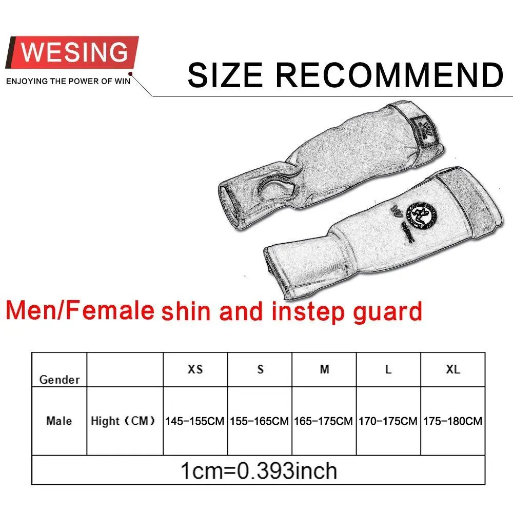 WESING Muay Thai Shin Instep Guard Athletes Trianing Knee Protector Approved IFMA Muay Thai Boxing Sanda Leg Pads Men