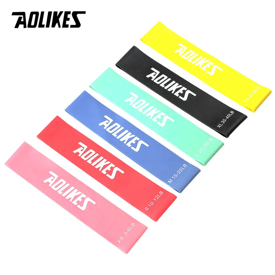 AOLIKES Portable Fitness Workout Equipment Rubber Resistance Bands Yoga Gym Elastic Gum Strength Pilates Crossfit Women Sports