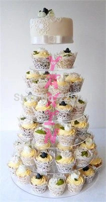 

7 TIER CLEAR ACRYLIC CUPCAKE STAND TOWER WEDDING CAKE STAND BABY PARTY SHOWER DISPLAY