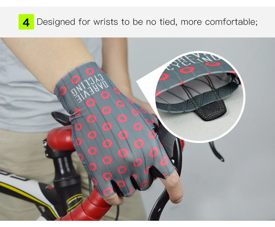 DAREVIE Fahrradhandschuhe Pro Light, weich, atmungsaktiv, kühl, trocken, Halbfinger-Fahrradhandschuh, rutschfest, stoßfest, Fahrradhandschuhe, MTB, Straße – Detail 13