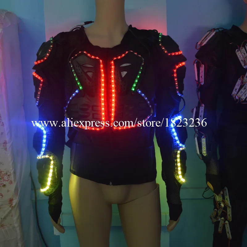 Led Luminous Colorful Jacket Ballroom Costume Clothes For Stage Performance Props Party KTV Nightclub Show