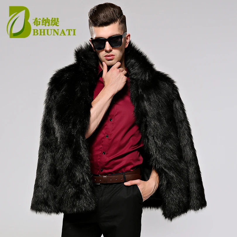

New Men's Coat Plus Size Faux Fur Coat Long Sleeves Stylish Warm And Comfortable For Fall And Winter