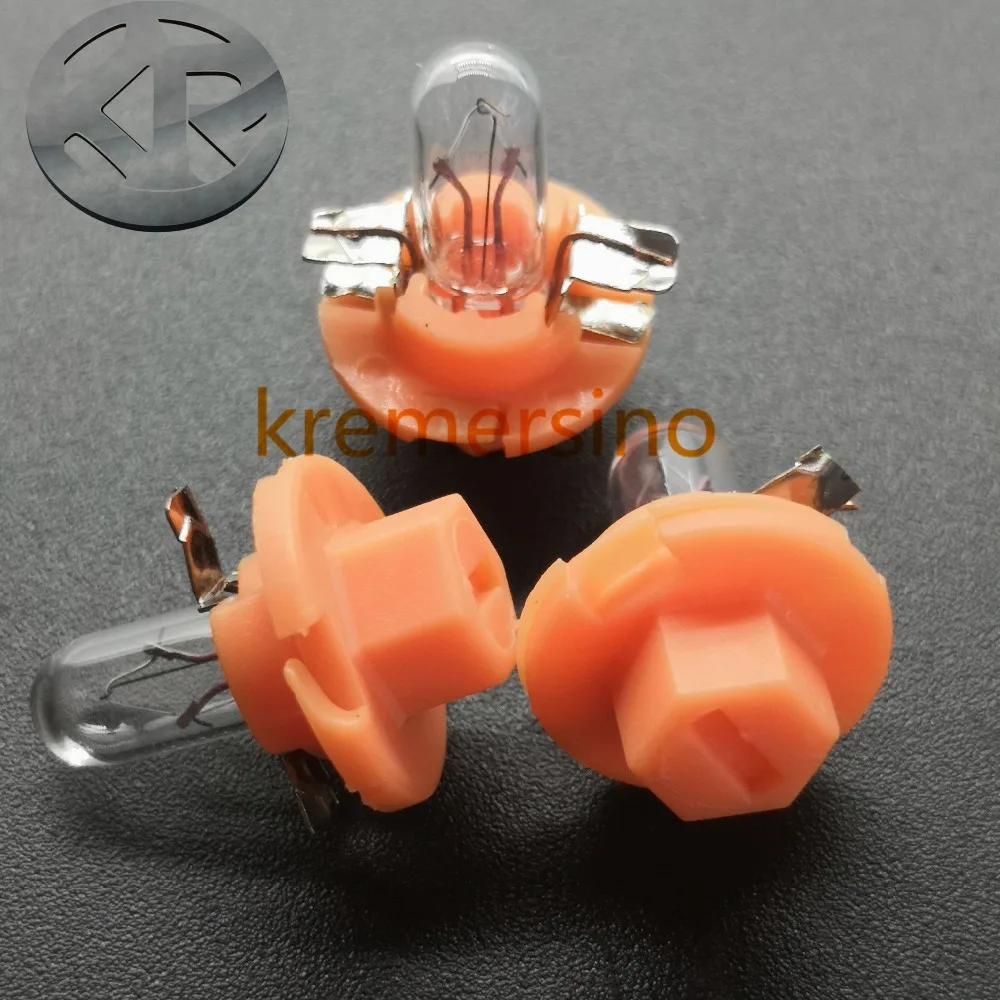 10pcs T5 Bulbs Lamps for Audi Mercedes Benz BMW Opel Volvo Dashboard Instrument 12V 1.1W  Orange Base