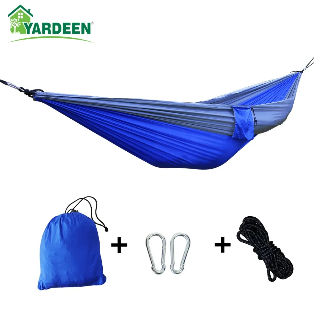 Double & Single 260*140cm Tree Hammocks Camping Indoor Outdoor Portable Parachute Hammocks for Backpacking Survival Travel