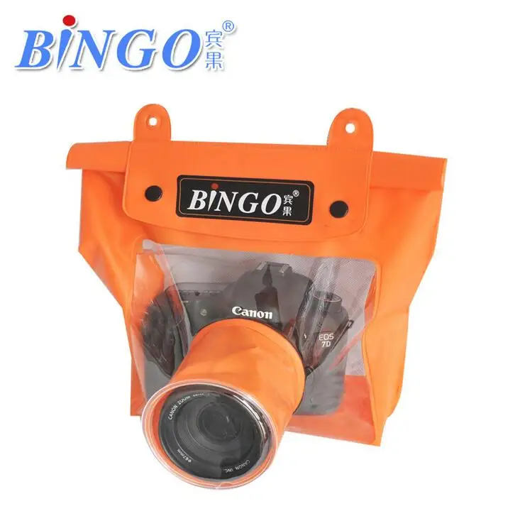 BINGO SLR Camera Waterproof Bag / Hood / Set Snorkeling Drift 650D 550D D90D3200 Orange Color