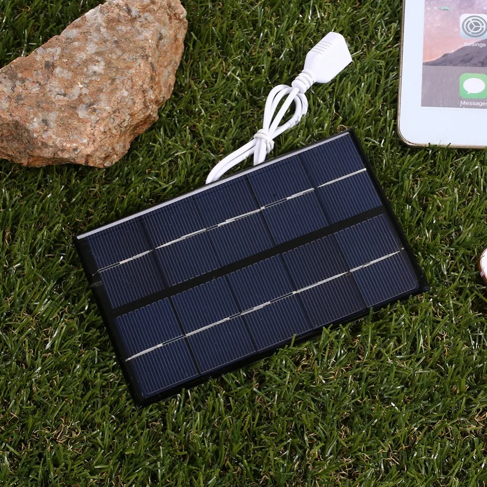 2pcs USB Solar Panel Outdoor 5W 5V Portable Solar Charger Pane Climbing Fast Charger Polysilicon Tablet Solar Generator Travel