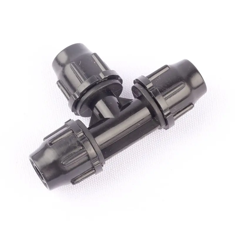 50pcs 8/11mm Garden Hose Thread Lock Equal Tee Connector Micro Drip Irrigation System Parts Fittings Pipe Splitters