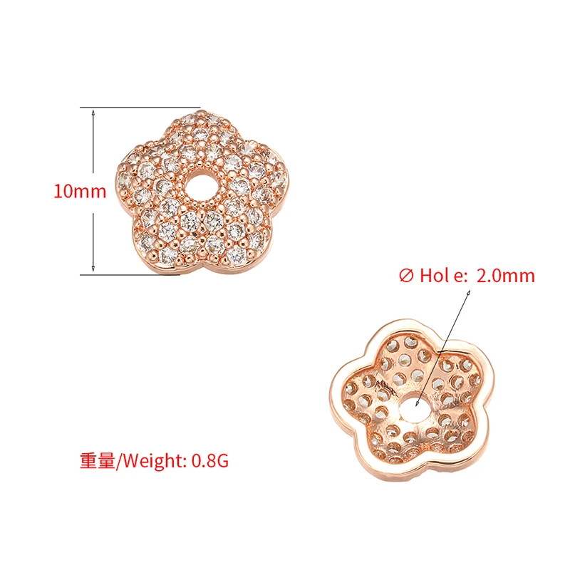 ZHUKOU 1 Piece 3x10mm Exquisite brass crystal bead cap for fashion handmade bracelet necklace earrings accessories model:VH12