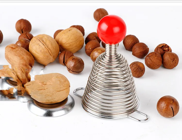 1PC Stainless Nut Cracker Walnut Device Creative Nut Opener Fruit & Vegetable Stretchable Stainless Spring Kitchen Tool OK 0506