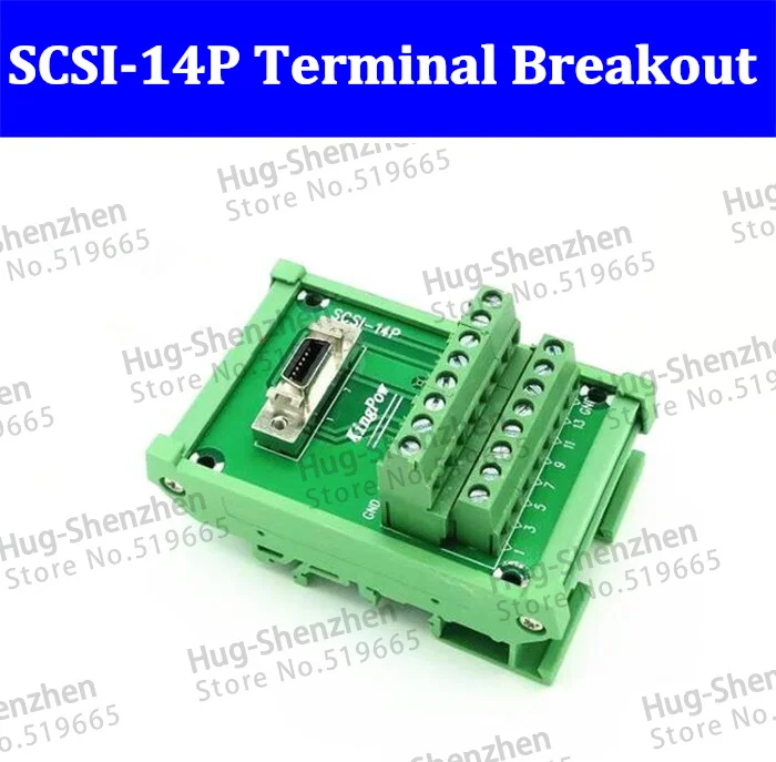 High quality SCSI 14P 14Pin CN slot 180 degree acquisition card Terminal Block Breakout Board Adapter DIN Rail Mounting