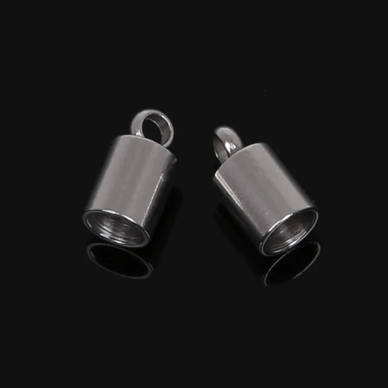 30pcs/Lot Bell For 2mm/3mm/5mm/6mm/7mm/8mm/9mm Stainless Steel  Cord End Cap Jewelry Findings For Jewelry Making