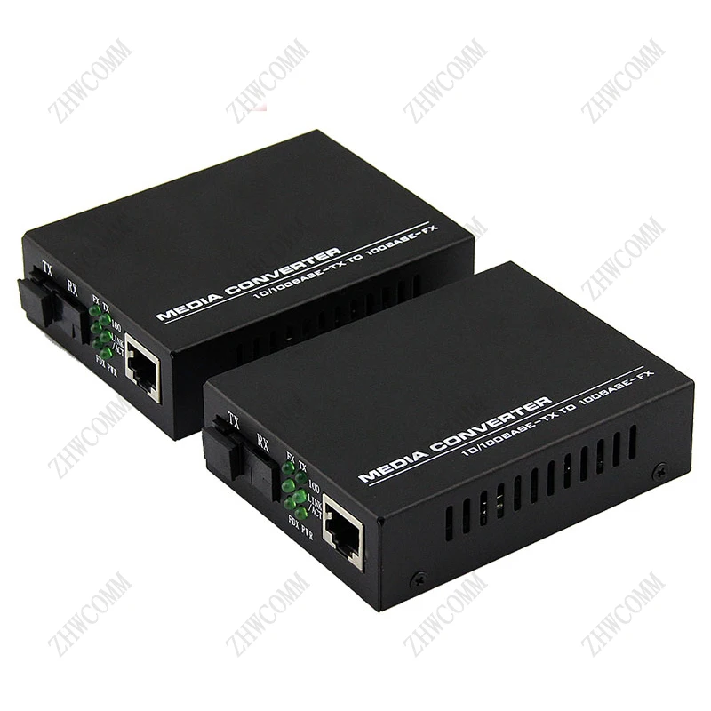 1 Pair 100M Simplex Mode Optical Fiber Transceiver  SC Interface  25KM Fast Ethernet Media Converter