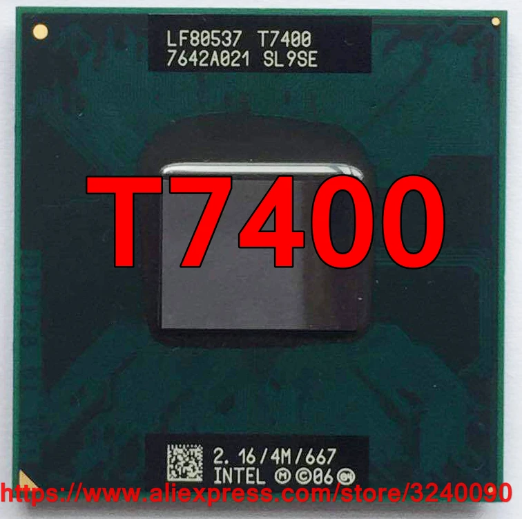 Original intel Core 2 Duo T7400 CPU Socket 479 (4 เมตร Cache/2.16 กิกะเฮิร์ตซ์/667 เมกะเฮิร์ตซ์/ dual - Core) แล็ปท็อปโปรเซสเซอร์จัดส่งฟรี