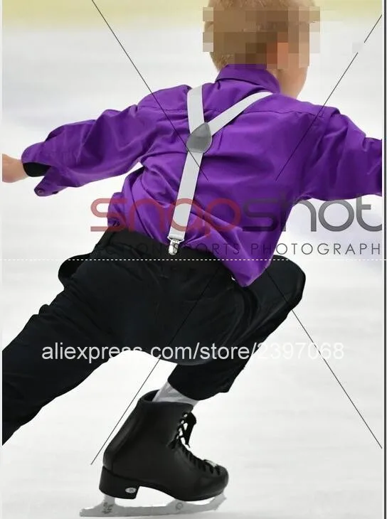 

Purple Ice Skating Suit Kids Ice Skating Suit Child Competition Ice Skating Suits Custom Boy Free Shipping B437