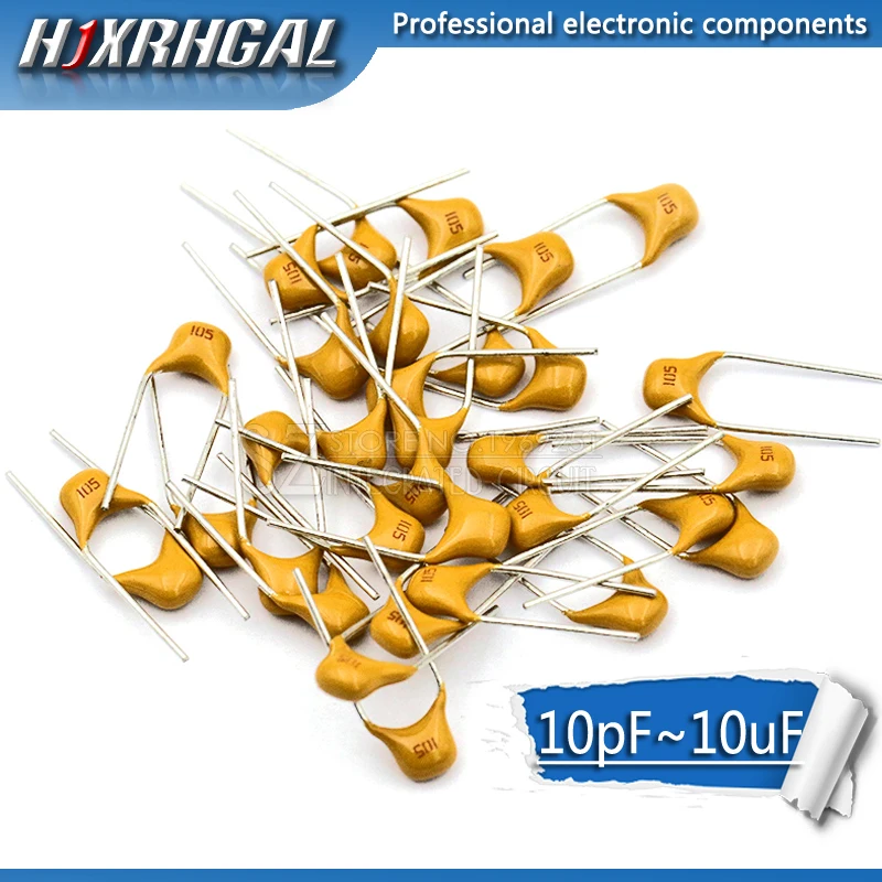 

1000Pcs 50V monolithic ceramic capacitor 10PF ~ 10UF 22PF 47NF 220NF 1NF 4.7UF 1UF 100NF 330NF 0.1UF 105 106 103 473 hjxrhgal