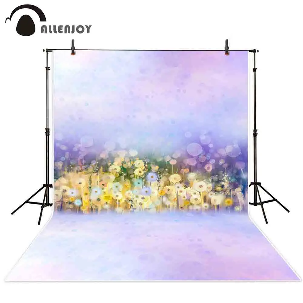 Allenjoy photography backdrop oil painting wildflower landscape background photocall photo studio decor prop printed