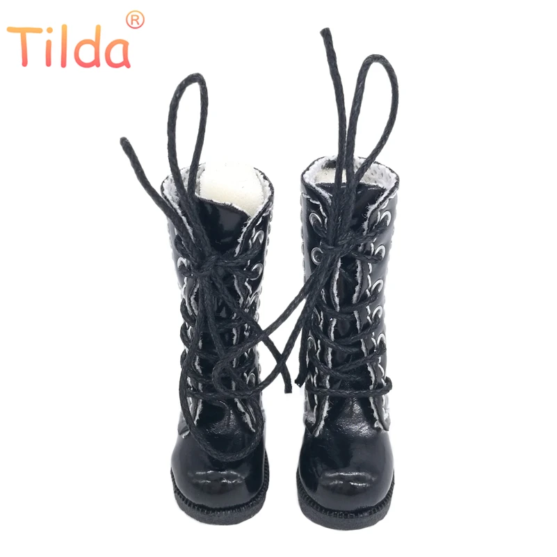 Tilda 3,2 cm Puppenstiefel für Blythe-Puppenspielzeug, 1/6 Mini-Leder-hohe Stiefelschuhe für Blyth Azone-Puppe, lässiges Puppenschuhe-Zubehör – Detail 8