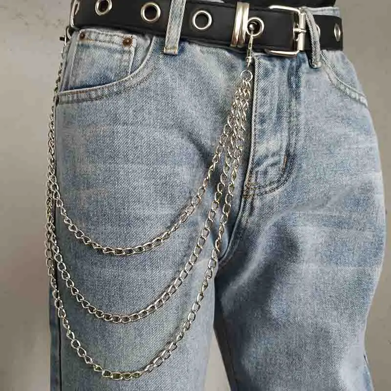 Metal Wallet Belt Trousers Hipster Pants Chain Jean Key Chain Silver Ring Clip Key ring Women Jewelry Keychain