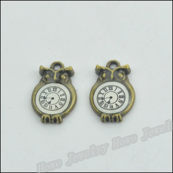 Wholesale  52pcs Vintage Charms White Owl Pendant Antique bronze Fit Bracelets Necklace DIY Metal Jewelry Making