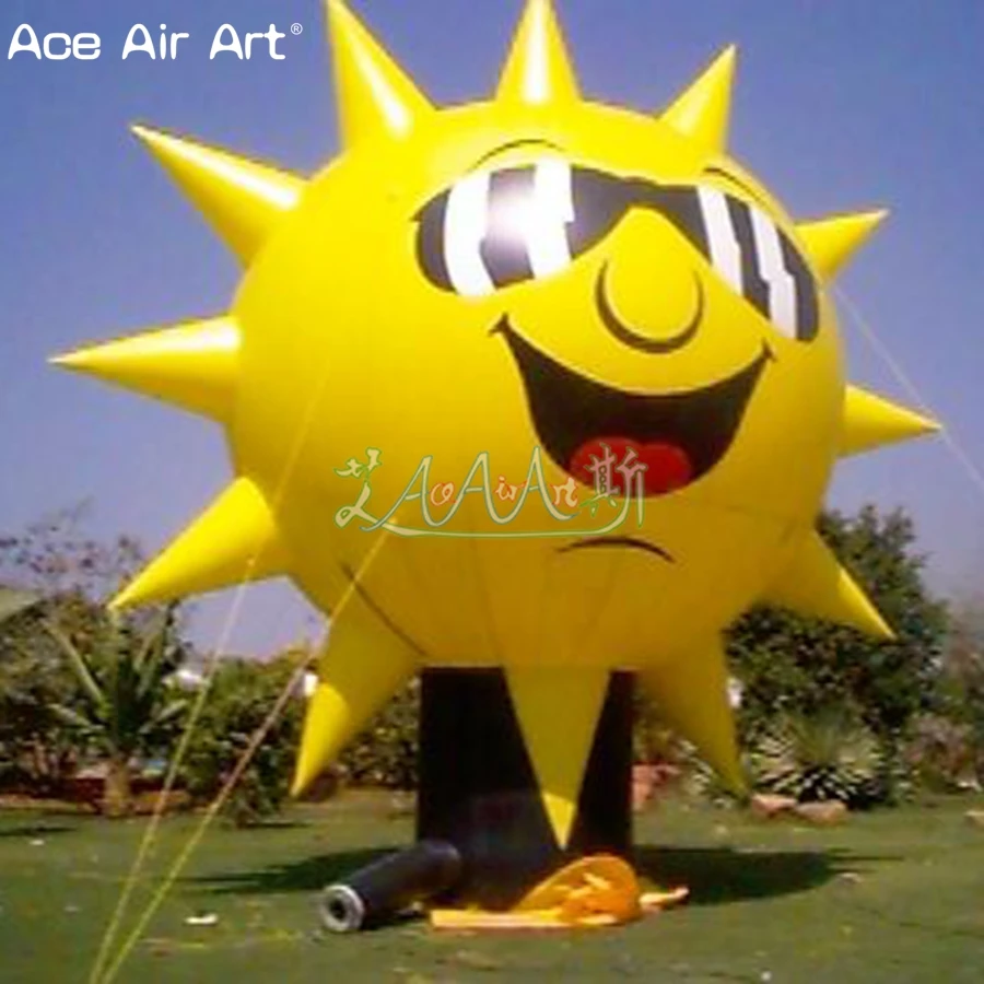 Personalized Inflatable Sun Balloon Model Sun with Glass and Stand for Party and Cerebration