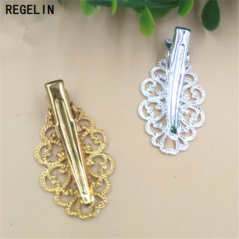 REGELIN 10 ピース/ロットヴィンテージアンティーク花モチーフ髪の宝石チャーム女性の髪のピンヘアクリップレトロ Hairwear