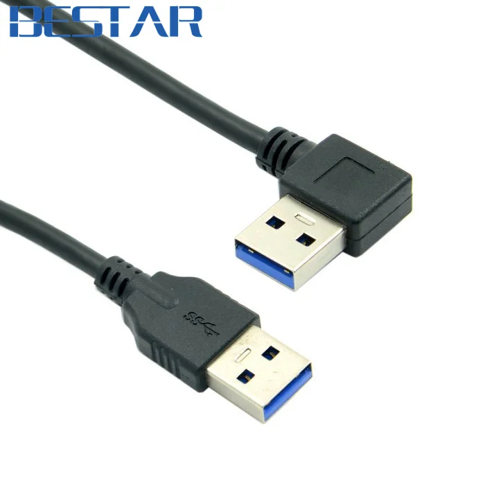 90 Degree Right Angled USB 3.0 USB3.0 A Type Male to Straight A Type Male Data Cable 40cm