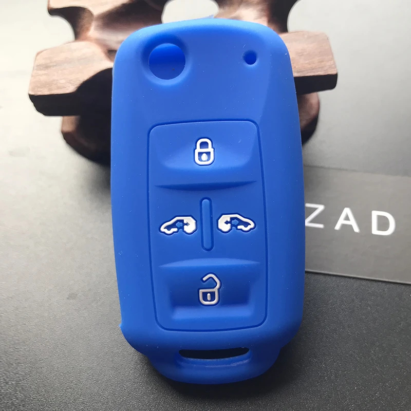 ZAD custodia per chiave auto in silicone per Volkswagen per VW Sharan Multivan T5 MVP 4 pulsanti accessori per auto a distanza supporto guscio