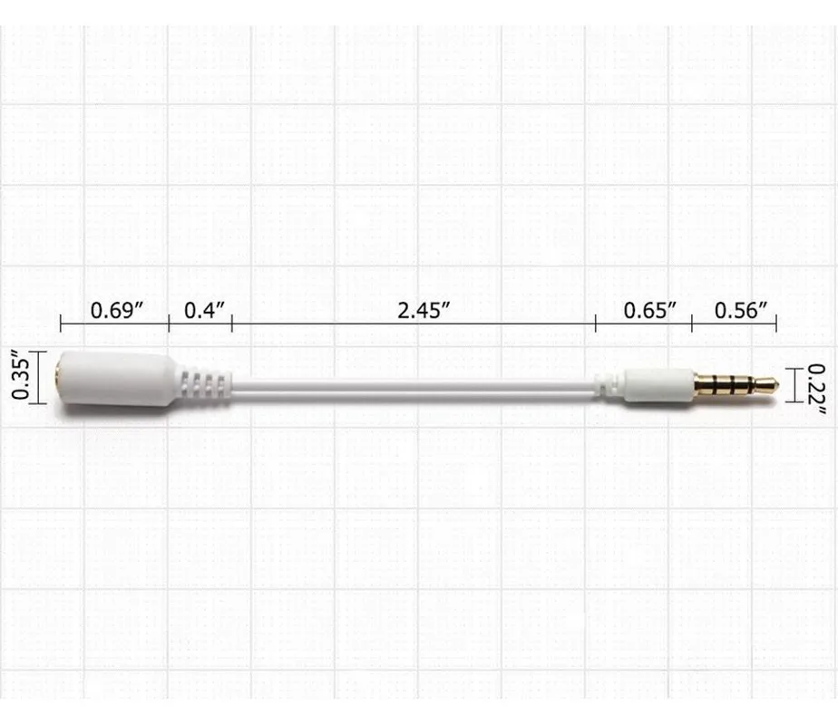 LBSC 3.5 mm Stereo Headset Extended Adapter Input Mini-Jack Adapter Extender Jack for Apple iPhone 4 4s 5 5s 5c 6 6s Plus