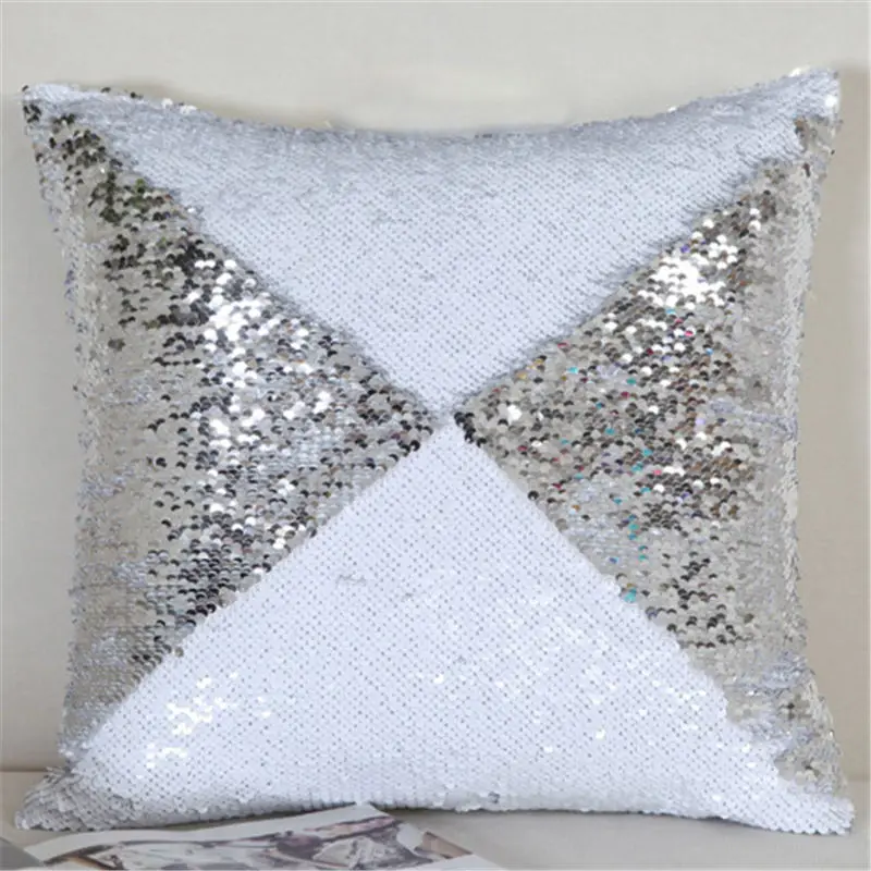 DIY Mermaid Sequin Cushion Cover pillow cover Magical Color Changing Reversible Home Decor Car Sofa PillowCase 40X40cm BZ-005