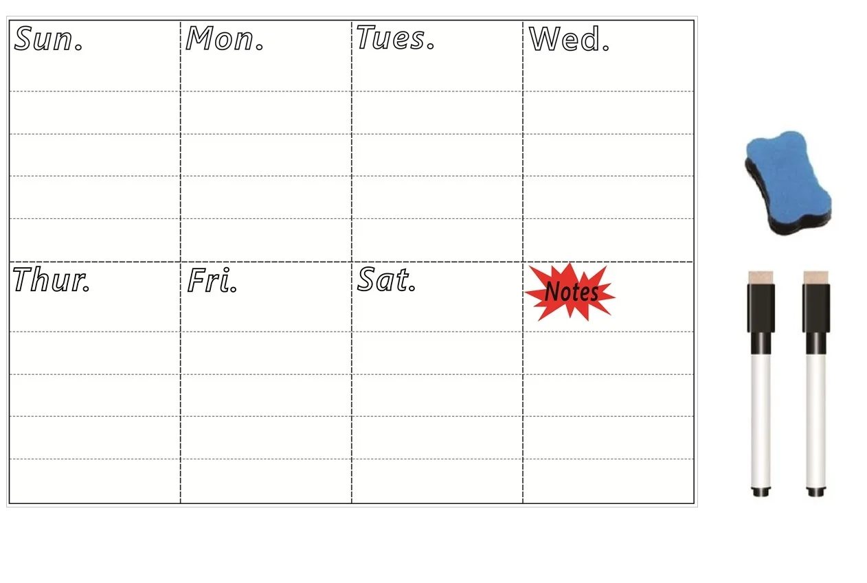 A4 Magnetic Menu Board for Fridge Sticker Weekly Planner Grocery To Do List Notepad Kitchen Refrigerator Magnet Whiteboard