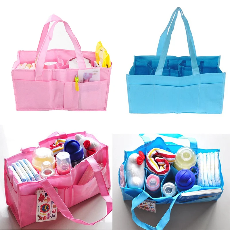 New Multifunctional Mummy Bags Bottle Storage Separate Bag,Nappy Maternity Handbag Baby Tote Diaper Organizer Candy Color 1PCS