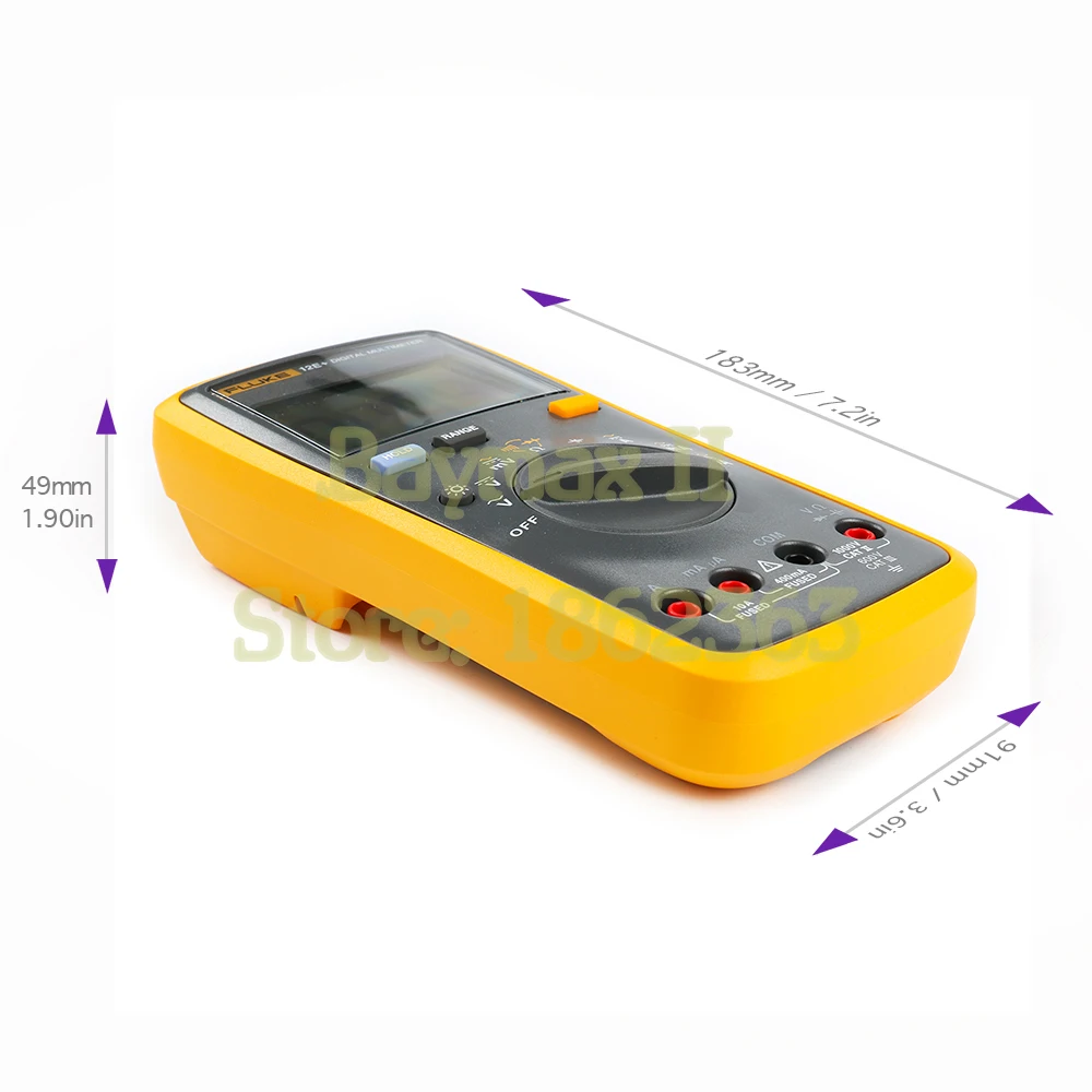 Fluke 12E+ Auto Range Digital Multimeter AC/DC Voltage Current Tester with Ohm, Capacitance, Resistance Measurement & Carry Bag