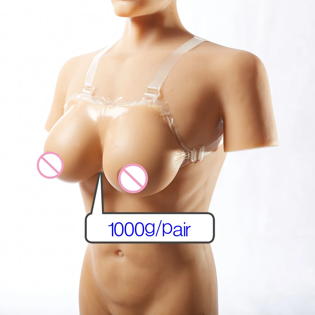 1000g D Cup  Suntan fake silicone breast No Bra Needed Silicone Breast Forms Realistic Full Boob Cup TV TG Cross Dresser