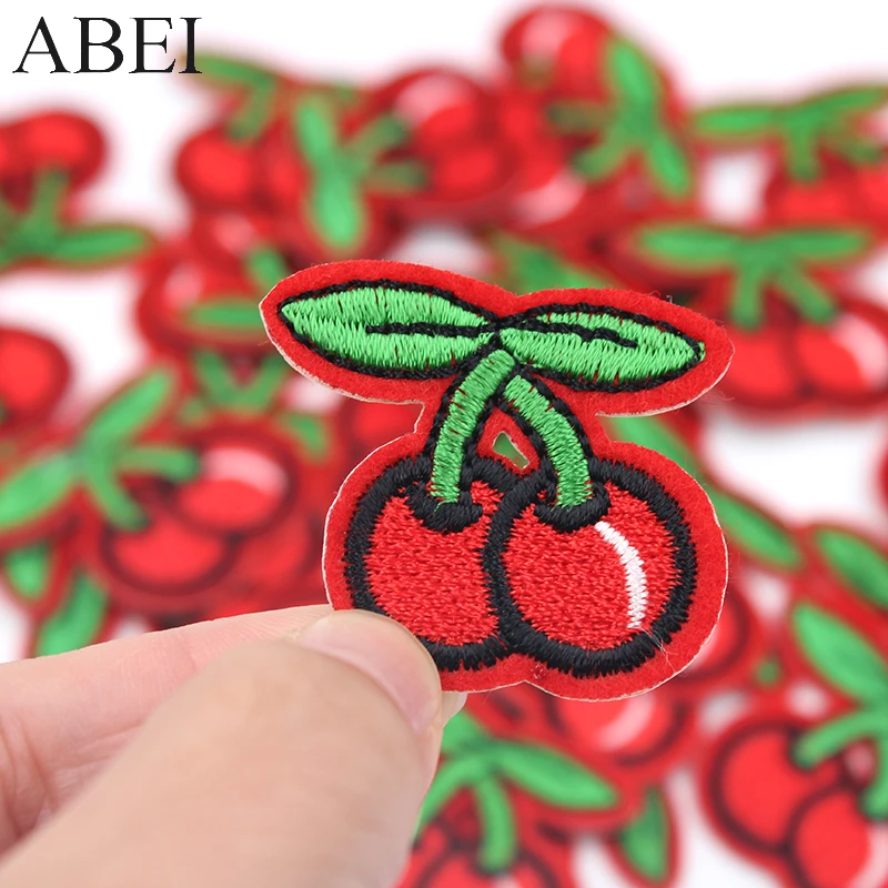 10pcs/lot Embroidered small Cherry Patches for kids Girls Sweaters Coats Jeans Stickers Diy school bag Appliques Decoration