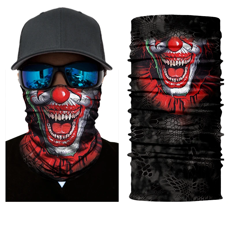 

BJMOTO Magic 3D Seamless Joker Motorcycle Skull Skeleton Neck Warmer Face Mask Head Scarf Bandana Headband Military Headwear