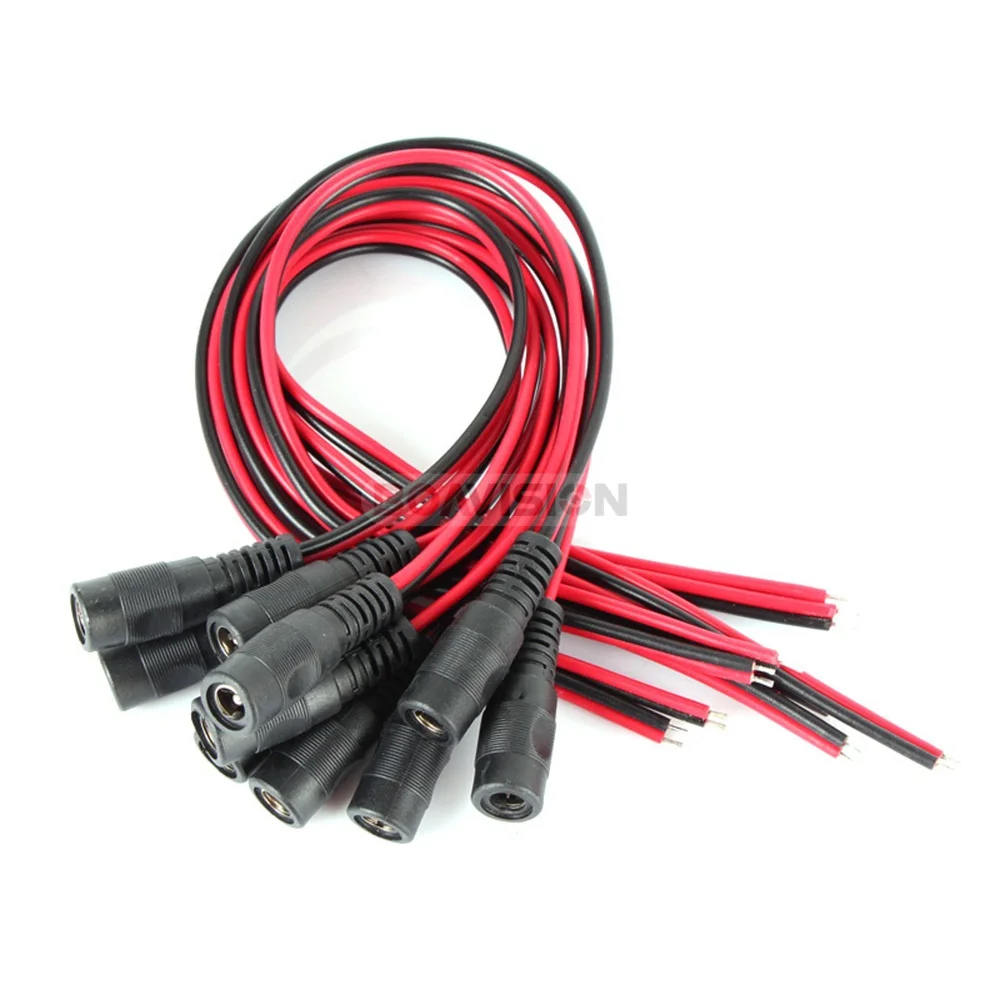 Imagem -04 - Conector Fêmea de 12v dc para Câmera de Segurança 10 100 Peças 5.5*2.1 mm dc Conector de Cabo Rabo de Porco para Cctv Câmera de Segurança Boavtv