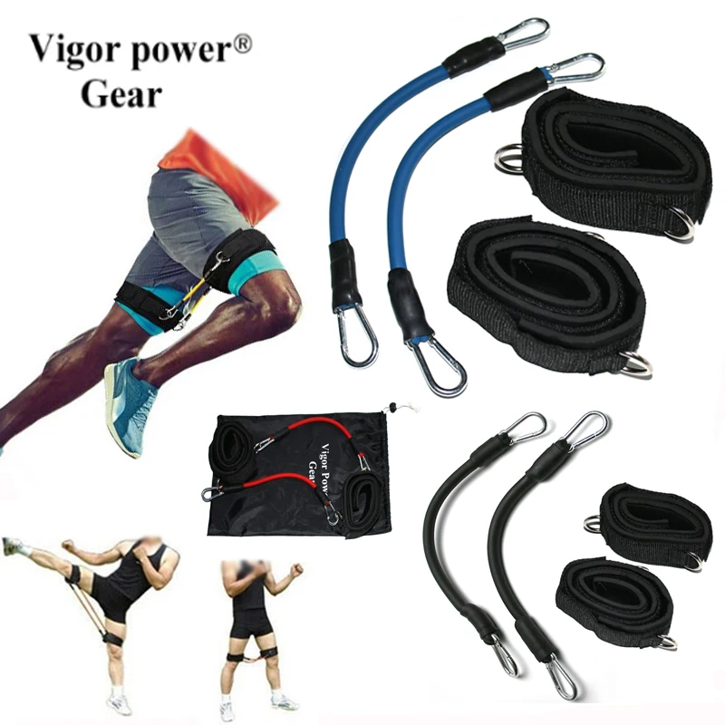 Resistance Tubes with Ankle Straps, Whole Set, Leg Training, Workout for Run, Kick Boxing, Punch, Taekwondo, All Sports