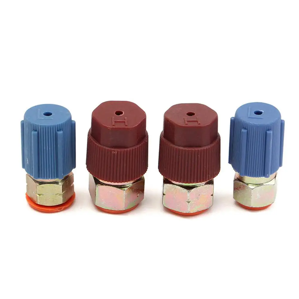 4 Kinds A/C 3/8 7/16 Port Adapter Retrofit Quick Release R12 Port To R134a With Caps Valves Durable Quality Quick Disconnect