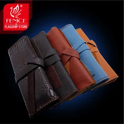 Fenice Pet Hair Scissors Clips Case Waist Pack Pouch Holder Hair Styling Baber Salon Cowskin Folding Scissors bag