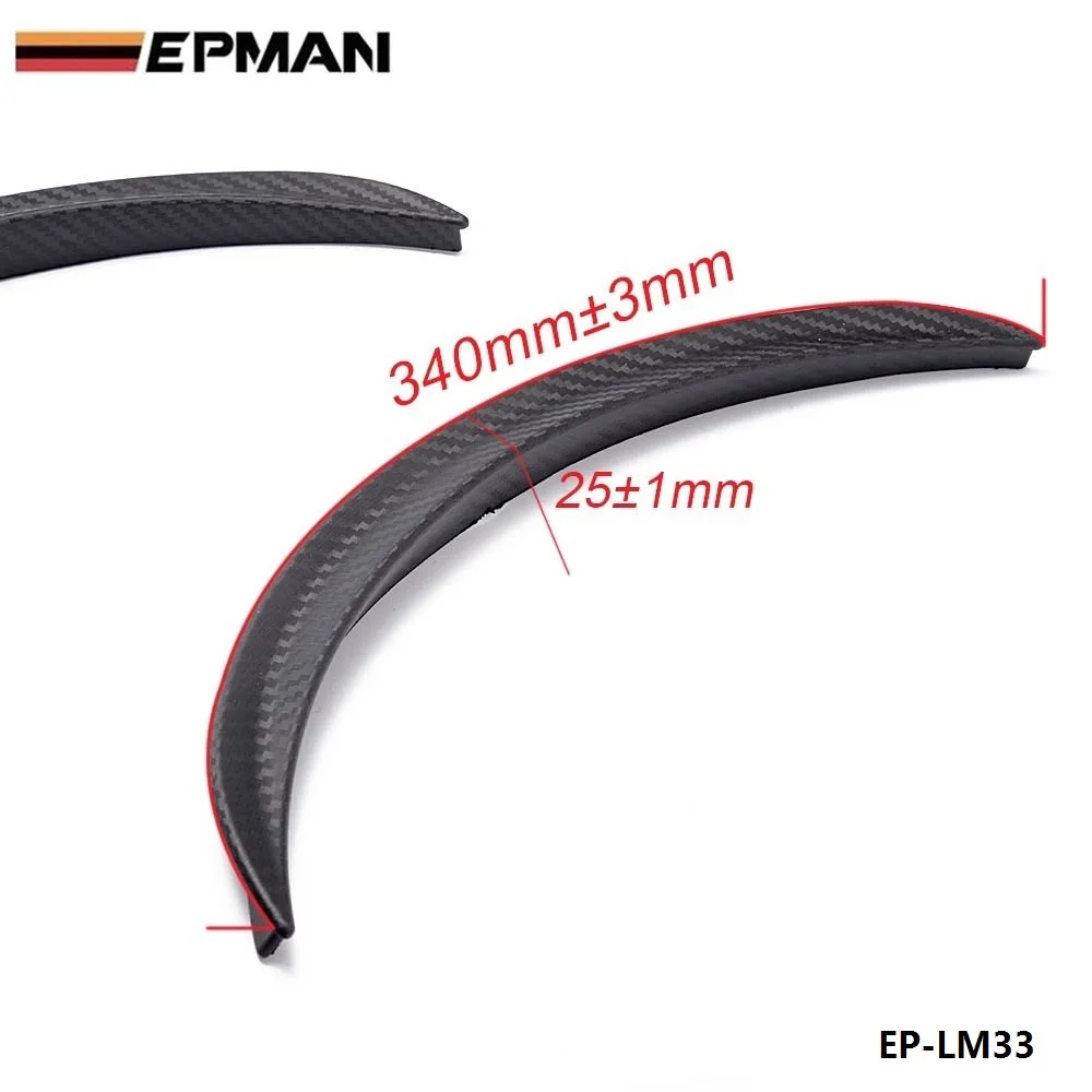 1 Pair Carbon Fiber Style Fender Flare Wheel Lip Body Kit Universal For Car Truck EP-LM33