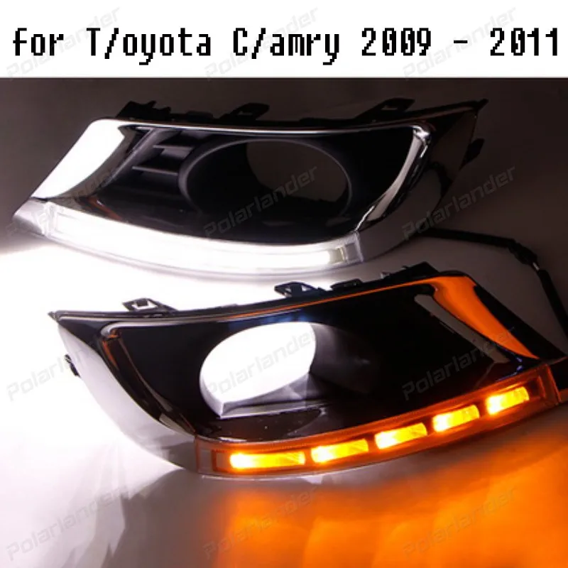 

12V 6000K Waterproof Turn Signal style LED car drl daytime running lights fog lamp for Toyota/Camry 2009-2011