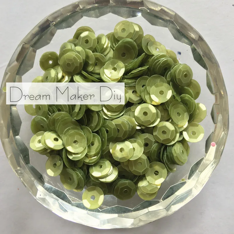 50g(3500pcs) 6mm Cup Matt Translucent Light green round loose sequins Paillette sewing Wedding craft for decoration scrapbook